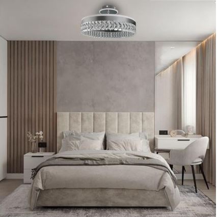 LED Dimmable crystal surface-mounted chandelier LED/75W/230V 3000-6500K matte chrome + remote control