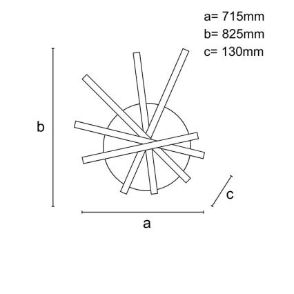 LED Dimmable surface-mounted chandelier LED/75W/230V 3000-6500K + remote control