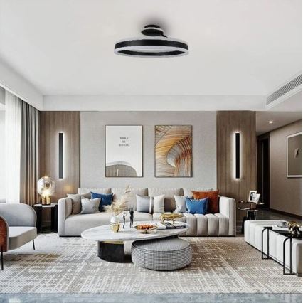 LED Dimmable surface-mounted chandelier LED/86W/230V 3000-6500K black + remote control