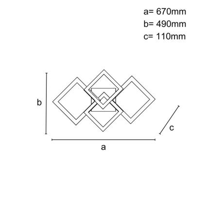 LED Dimmable surface-mounted chandelier LED/95W/230V 3000-6500K + remote control