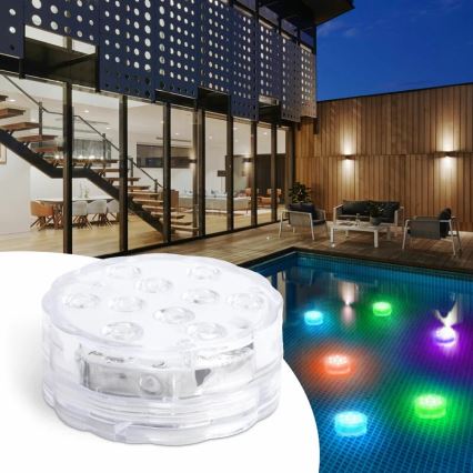 LED Dimmable swimming pool lighting LED/3xAAA IP68 + remote control