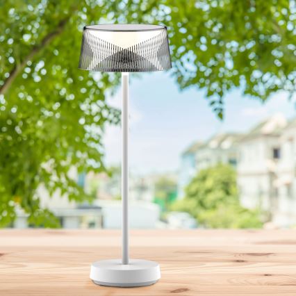 LED Dimmable touch outdoor table lamp CASABLANCA LED/3,4W/5V USB 3600 mAh IP44 white
