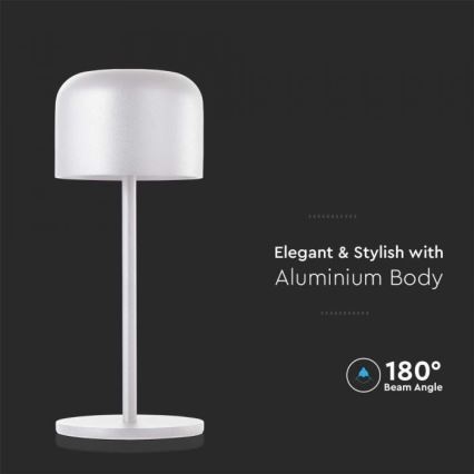 LED Dimmable rechargeable touch table lamp LED/1,5W/5V 2700-5700K IP54 2200 mAh white