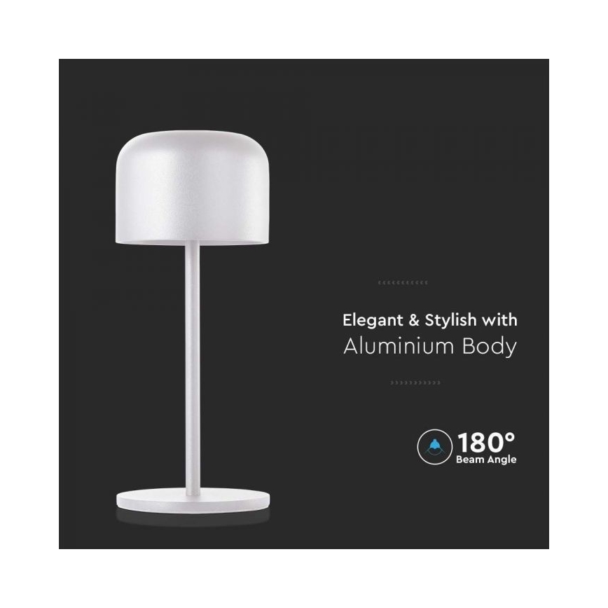 LED Dimmable rechargeable touch table lamp LED/1,5W/5V 2700-5700K IP54 2200 mAh white