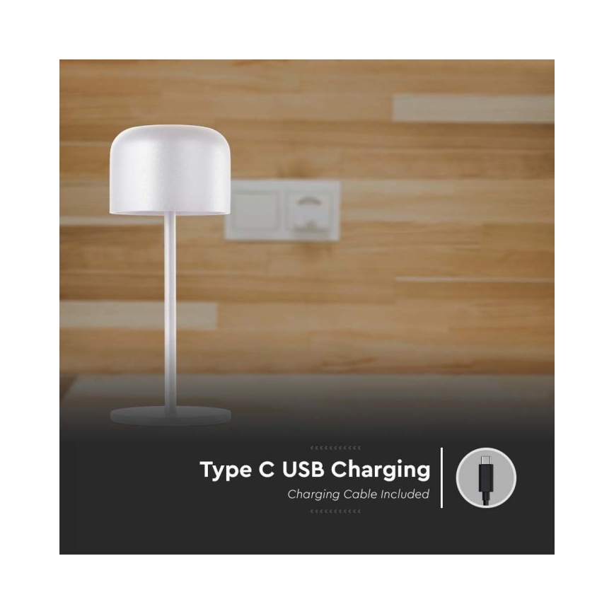 LED Dimmable rechargeable touch table lamp LED/1,5W/5V 2700-5700K IP54 2200 mAh white