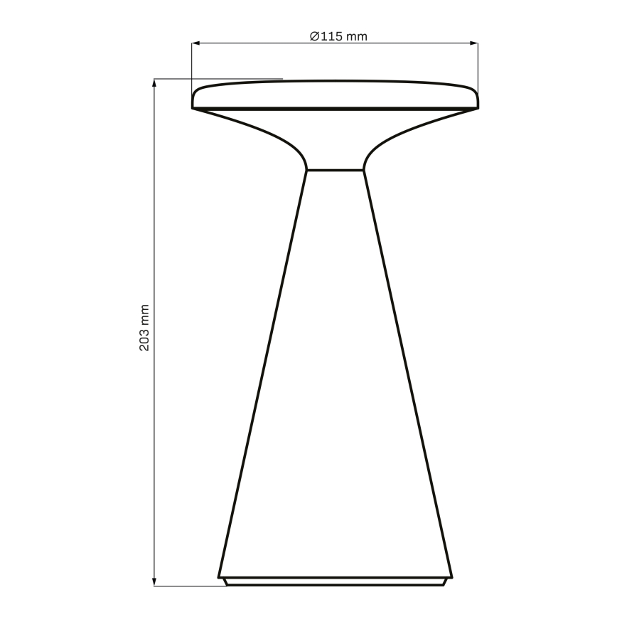 LED Dimmable touch outdoor table lamp PAROS LED/1,8W/5V USB 1800 mAh IP44 black