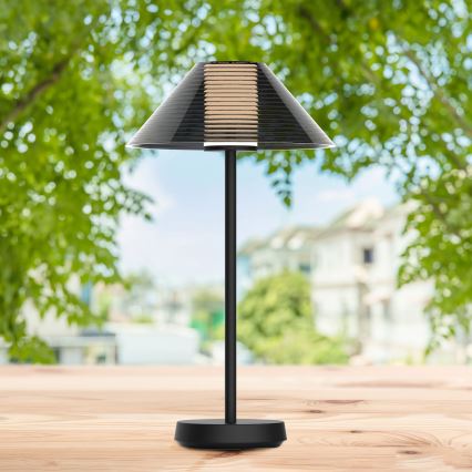 LED Dimmable touch outdoor table lamp SERENGETI LED/3,4W/5V USB 3600 mAh IP44 black