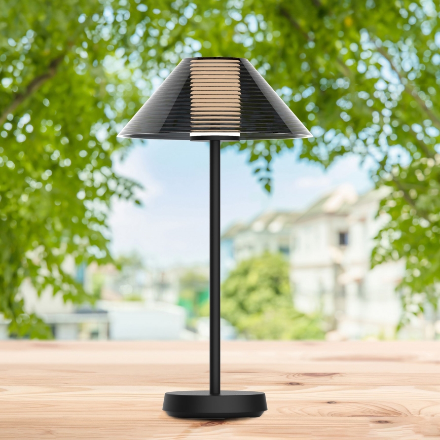 LED Dimmable touch outdoor table lamp SERENGETI LED/3,4W/5V USB 3600 mAh IP44 black