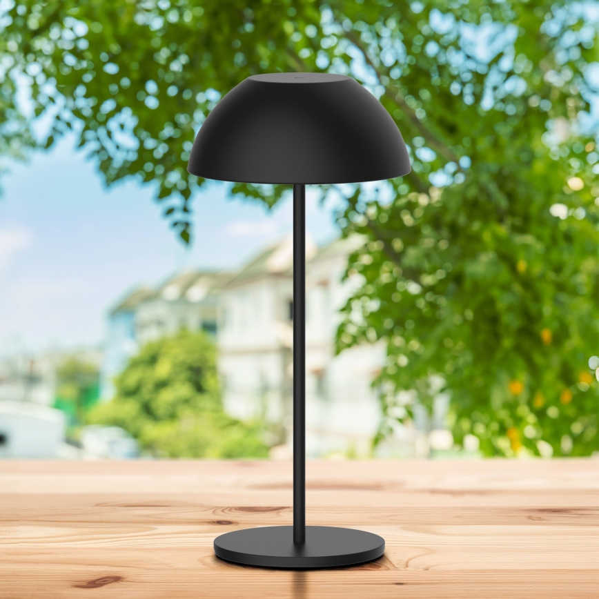 LED Dimmable touch outdoor table lamp TANZANIA LED/1,8W/5V USB 1800 mAh IP44 black