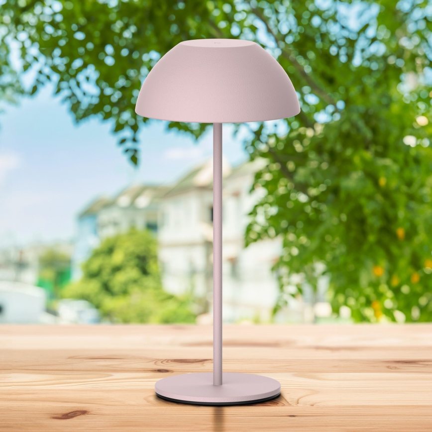 LED Dimmable touch outdoor table lamp TANZANIA LED/1,8W/5V USB 1800 mAh IP44 pink
