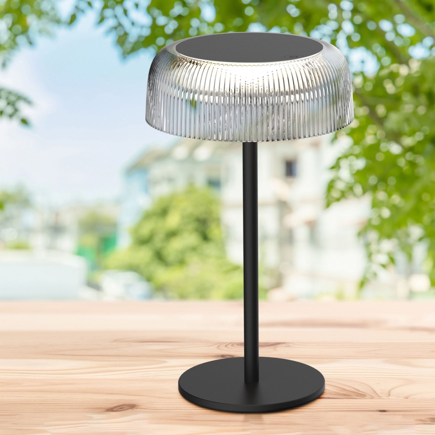 LED Dimmable touch outdoor table lamp TRYPOLIS LED/2W/5V USB 1800 mAh IP44 black