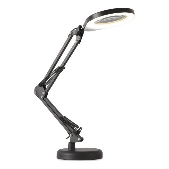LED Dimmable table lamp with a magnifying glass 2in1 AURIQ LOUPE LED/10W/5V 3000/4000/6500K black
