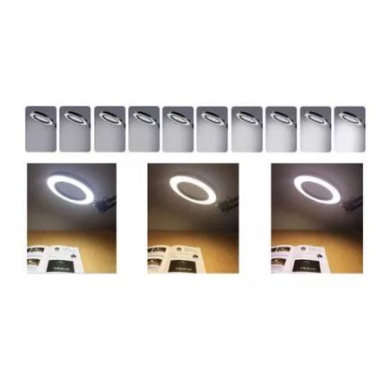LED Dimmable table lamp with a magnifying glass LED/6W/5V 3000K/4000K/6000K black