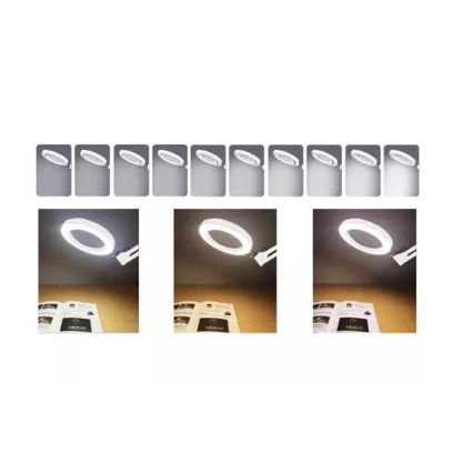 LED Dimmable table lamp with a magnifying glass LED/6W/5V 3000K/4000K/6000K white