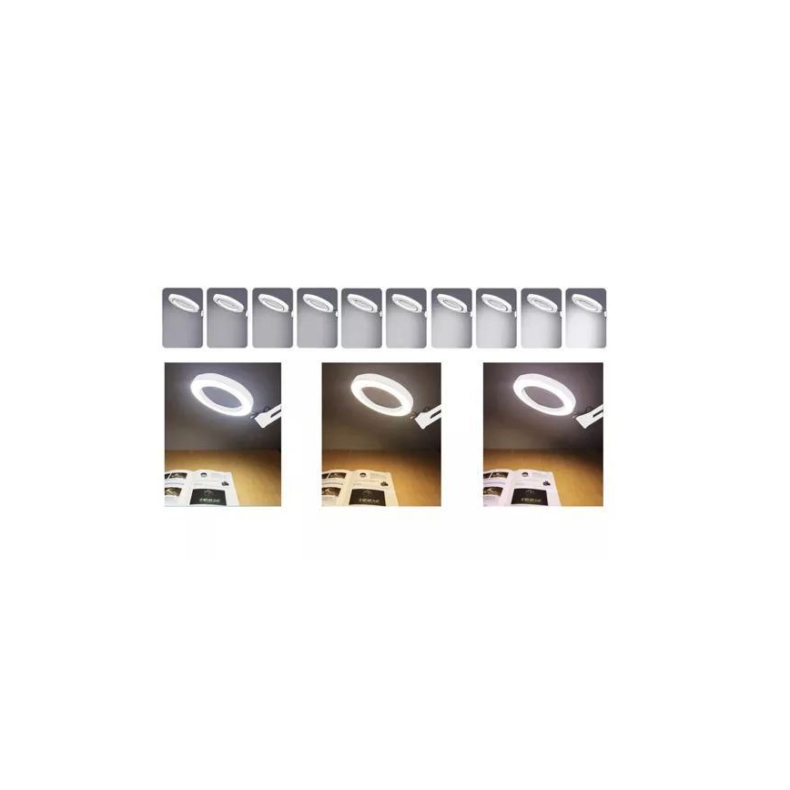 LED Dimmable table lamp with a magnifying glass LED/6W/5V 3000K/4000K/6000K white