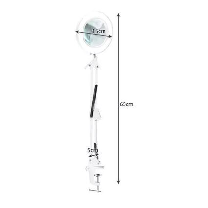 LED Dimmable table lamp with a magnifying glass LED/6W/5V 3000K/4000K/6000K white