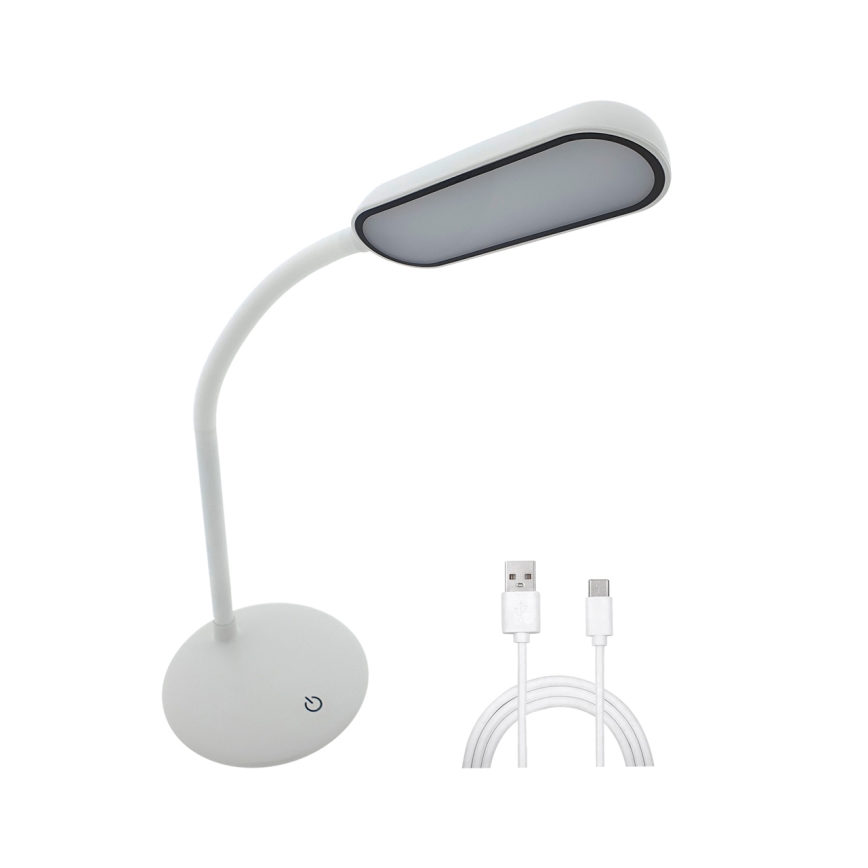 LED Dimmable touch flexible table lamp LED/6W/5V USB 1200 mAh white