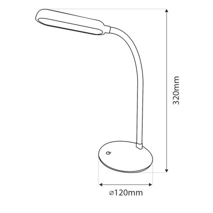 LED Dimmable touch flexible table lamp LED/6W/5V USB 1200 mAh white