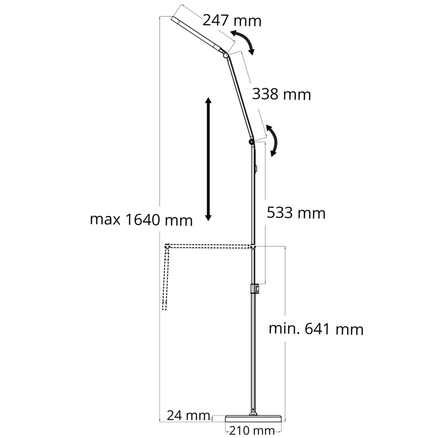 LED Dimmable touch floor lamp FERRARA LED/13W/230V 3000/4000/6000K black