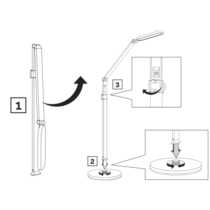 LED Dimmable touch floor lamp FERRARA LED/13W/230V 3000/4000/6000K black