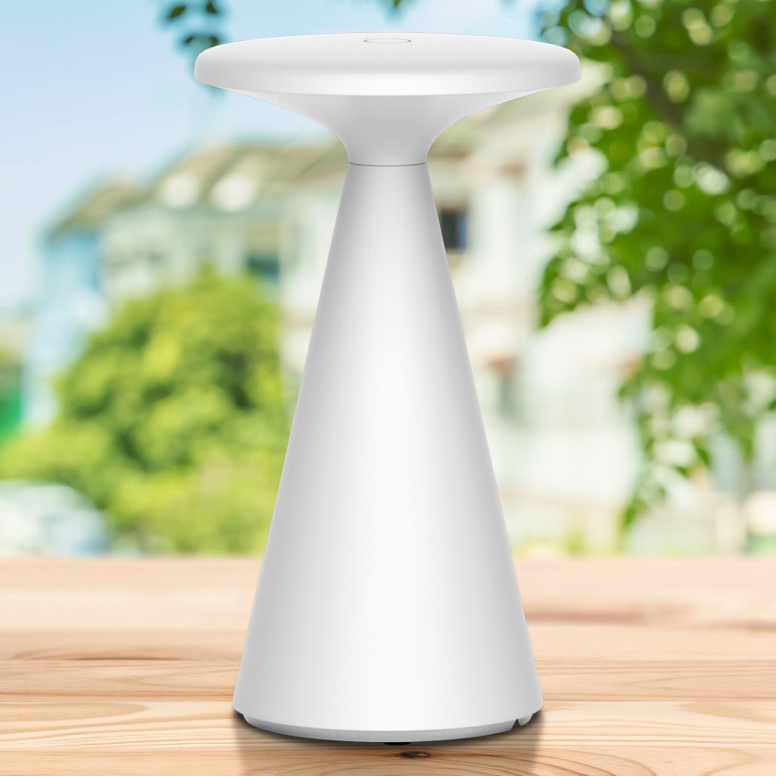 LED Dimmable touch outdoor table lamp PAROS LED/1,8W/5V USB 1800 mAh IP44 white