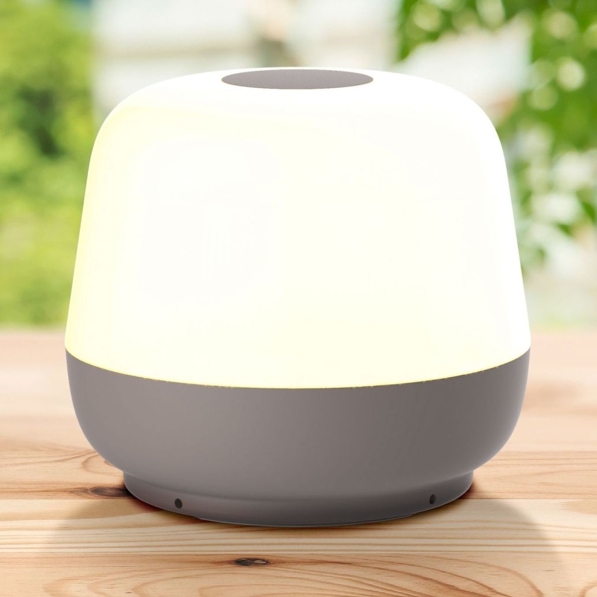 LED Dimmable touch outdoor table lamp SAMBA LED/1,2W/5V USB 1200 mAh IP44 grey