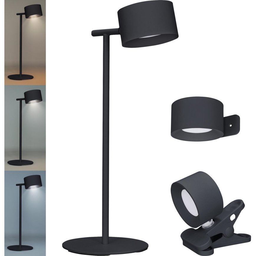 LED Dimmable touch rechargeable lamp 3in1 LED/4W/2000 mAh 3000/4000/6500K black