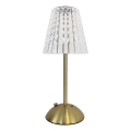 LED Dimmable touch rechargeable table lamp ELBA LED/1,6W/800 mAh 3000/4000/6000K gold/clear
