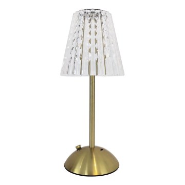 LED Dimmable touch rechargeable table lamp ELBA LED/1,6W/800 mAh 3000/4000/6000K gold/clear