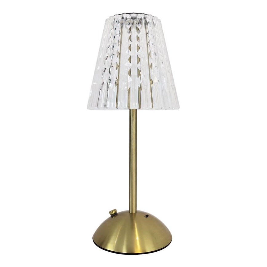 LED Dimmable touch rechargeable table lamp ELBA LED/1,6W/800 mAh 3000/4000/6000K gold/clear