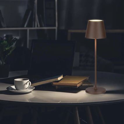 LED Dimmable touch rechargeable table lamp LED/2W/5V 4400 mAh 3000K IP54 brown