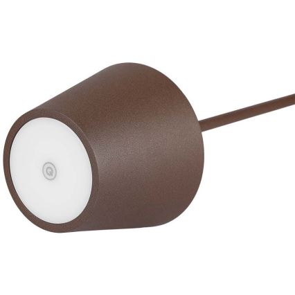 LED Dimmable touch rechargeable table lamp LED/2W/5V 4400 mAh 3000K IP54 brown