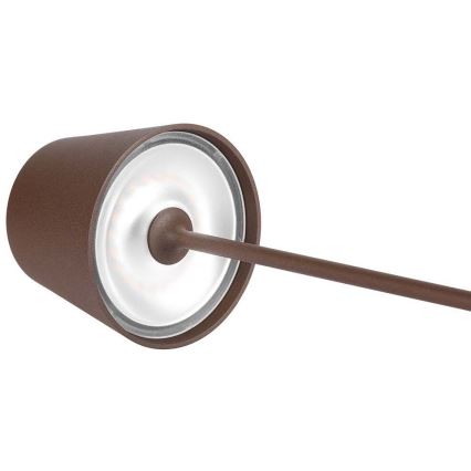 LED Dimmable touch rechargeable table lamp LED/2W/5V 4400 mAh 3000K IP54 brown