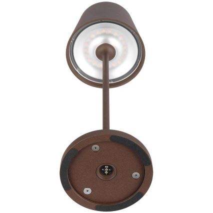 LED Dimmable touch rechargeable table lamp LED/2W/5V 4400 mAh 3000K IP54 brown