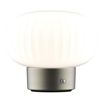 LED Dimmable touch table lamp LATTE LED/1,8W/5V USB 2000 mAh matte chrome/white