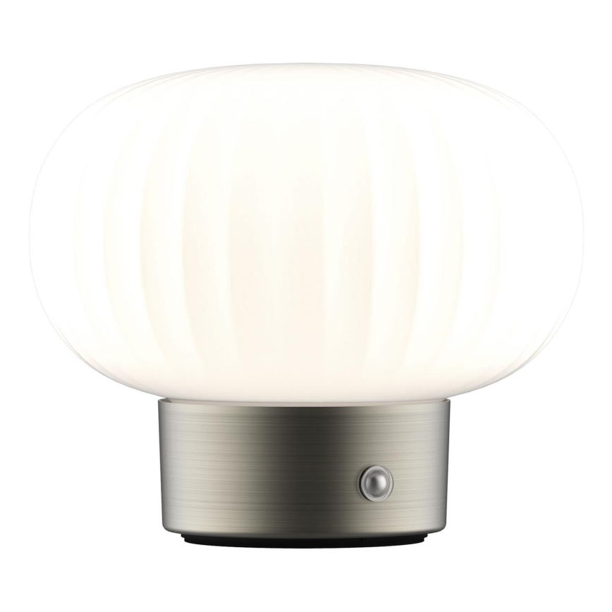 LED Dimmable touch table lamp LATTE LED/1,8W/5V USB 2000 mAh matte chrome/white