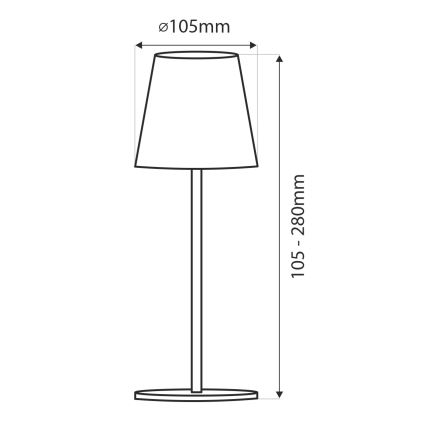 LED Dimmable touch table lamp LED/3W/5V USB 800 mAh white