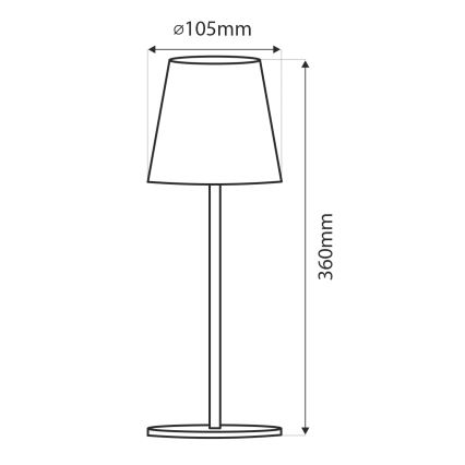 LED Dimmable touch table lamp LED/5W/5V USB 1200 mAh black