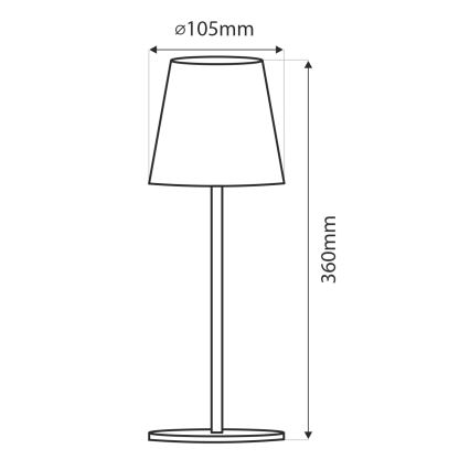 LED Dimmable touch table lamp LED/5W/5V USB 1200 mAh white
