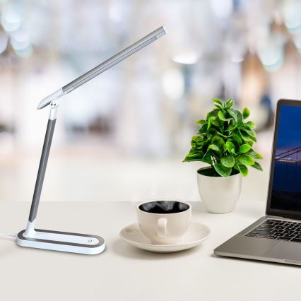 LED Dimmable touch table lamp MADERA LED/7W/230V USB white
