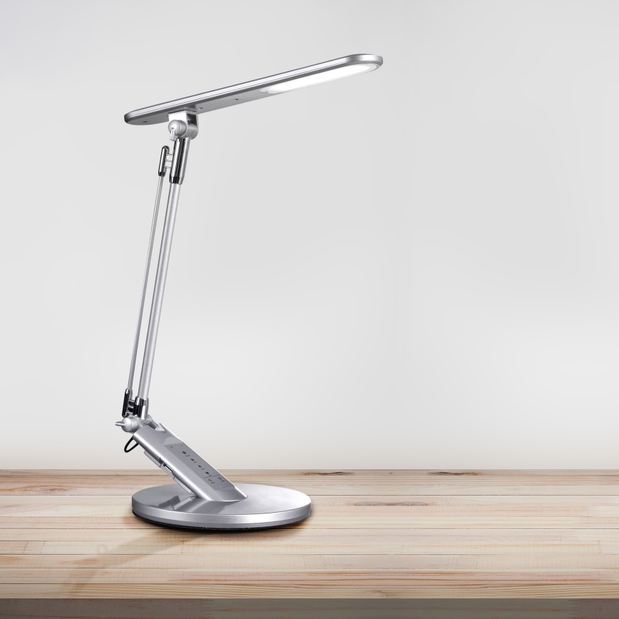 LED Dimmable touch table lamp OPTIMUM LED/7W/230V USB 3000/4000/6000K silver