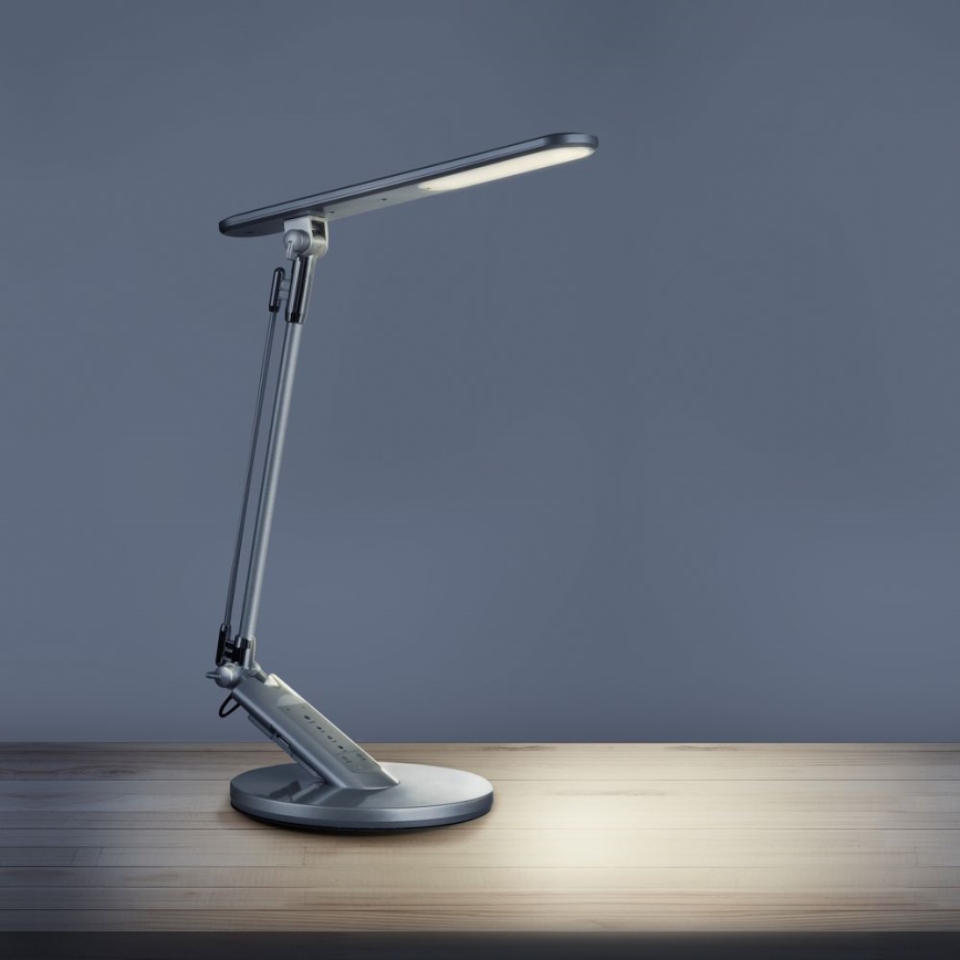 LED Dimmable touch table lamp OPTIMUM LED/7W/230V USB 3000/4000/6000K silver