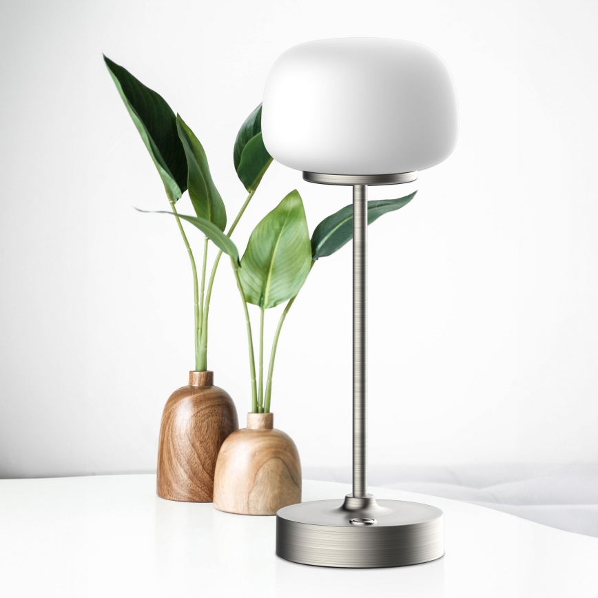 LED Dimmable touch table lamp RIMINI LED/2W/5V USB 2000 mAh matte chrome/white