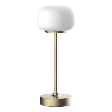 LED Dimmable touch table lamp RIMINI LED/2W/5V USB 2000 mAh gold/white