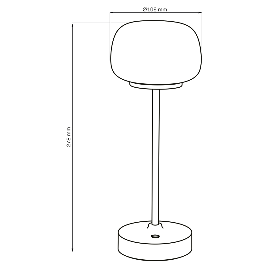 LED Dimmable touch table lamp RIMINI LED/2W/5V USB 2000 mAh gold/white