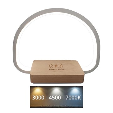 LED Dimmable touch table lamp with wireless charging LED/10W/5V 3000/4500/7000K
