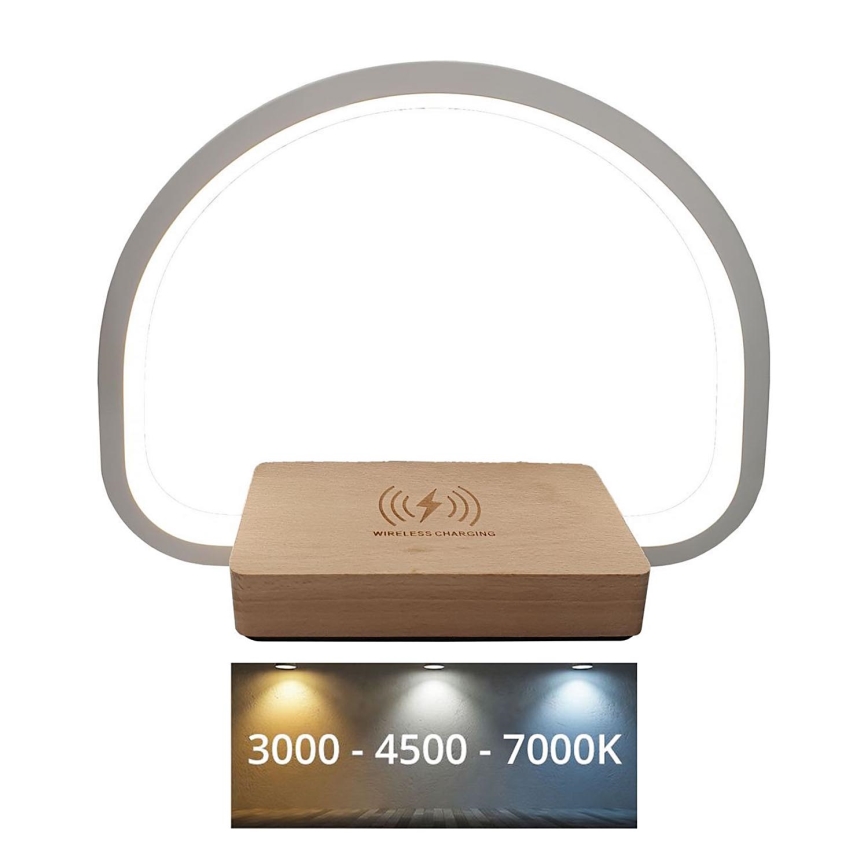 LED Dimmable touch table lamp with wireless charging LED/10W/5V 3000/4500/7000K