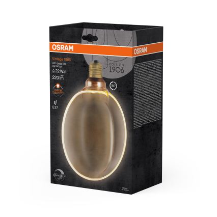 LED Dimmable Vintage Bulb E27/4W/230V 1800K Gold - Osram
