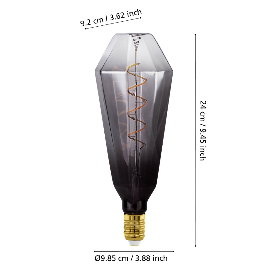 LED Dimmable VINTAGE Bulb E27/4W/230V 1800K Smoked - Eglo 110238