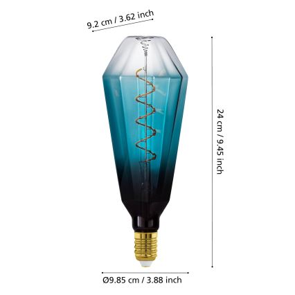 LED Dimmable VINTAGE Bulb E27/4W/230V 2000K Blue - Eglo 110235